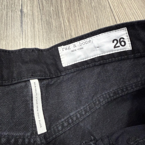 NEW Rag & Bone BLAIR SOFIE HIGH-RISE ANKLE WIDE LEG WITH CUFF RIGID SZ 26 - Picture 8 of 10
